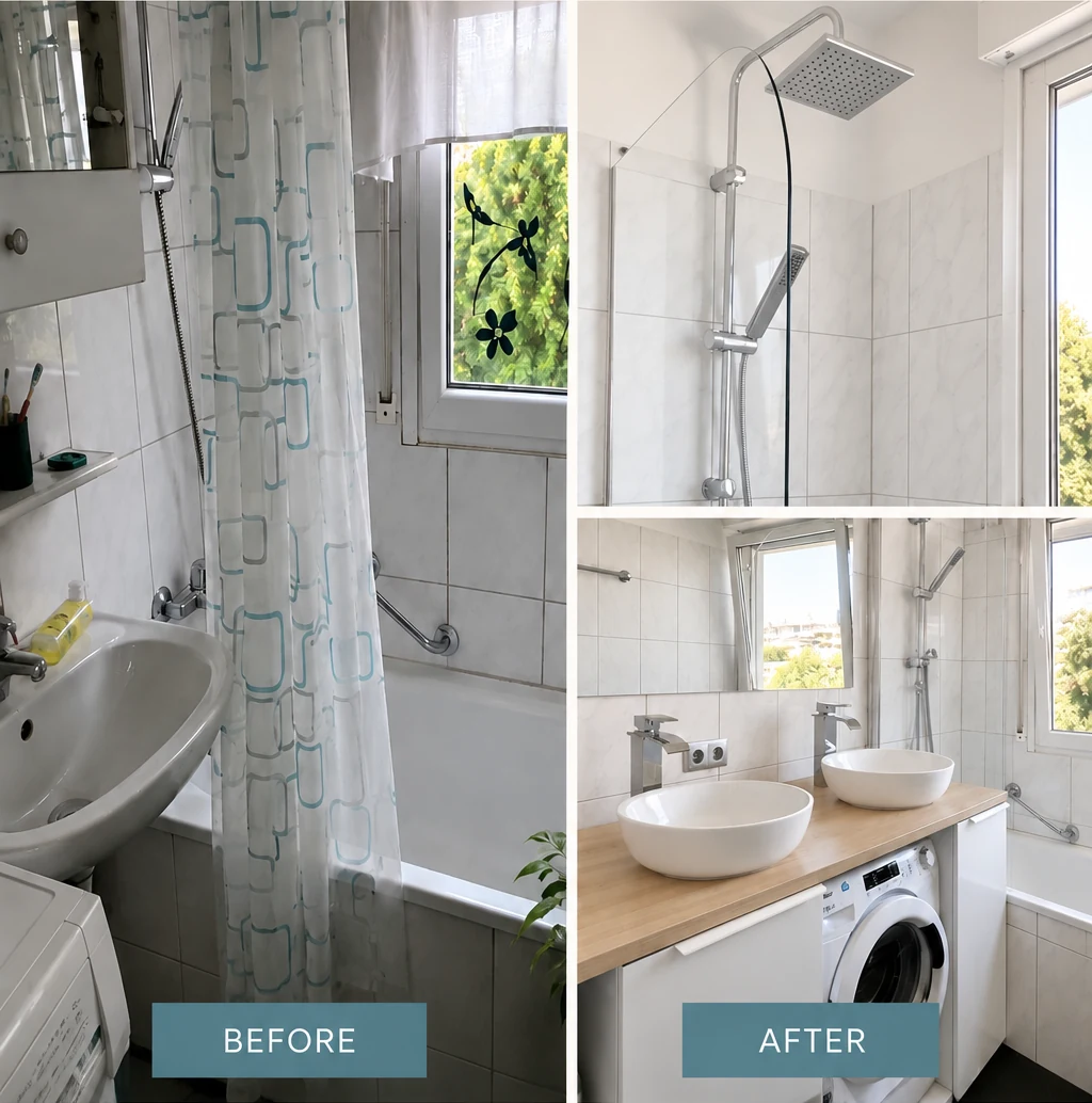 Antes y después de un baño actualizado